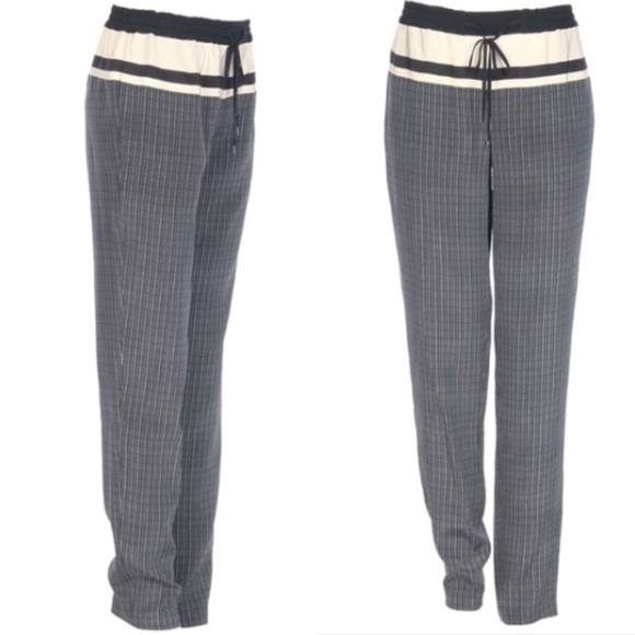 Vince Pants - Vince Patterned Silk Drawstring Pants Vince Pants - Vince Patterned Silk Drawstring Pants